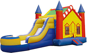 Castle V Roof Inflatable Bounce House Slide Combo