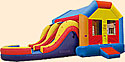 Fun House 2 Lane Wet/Dry Inflatable Bounce House Slide Combo Bounce House