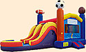 Sports 2 Lane Wet/Dry Inflatable Bounce House Slide Combo Bounce House