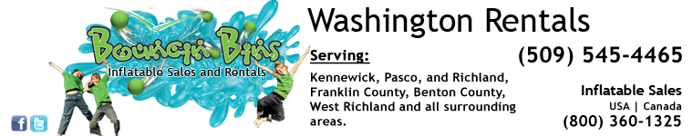 Washington Tri-Cities including Richland Bouncin Bins Bounce House Sales & Rentals